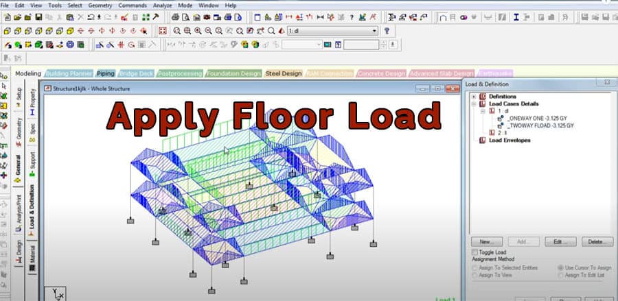 Steps to apply Floor load in Staad pro