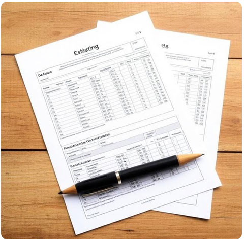 Architectural Estimating Sheet